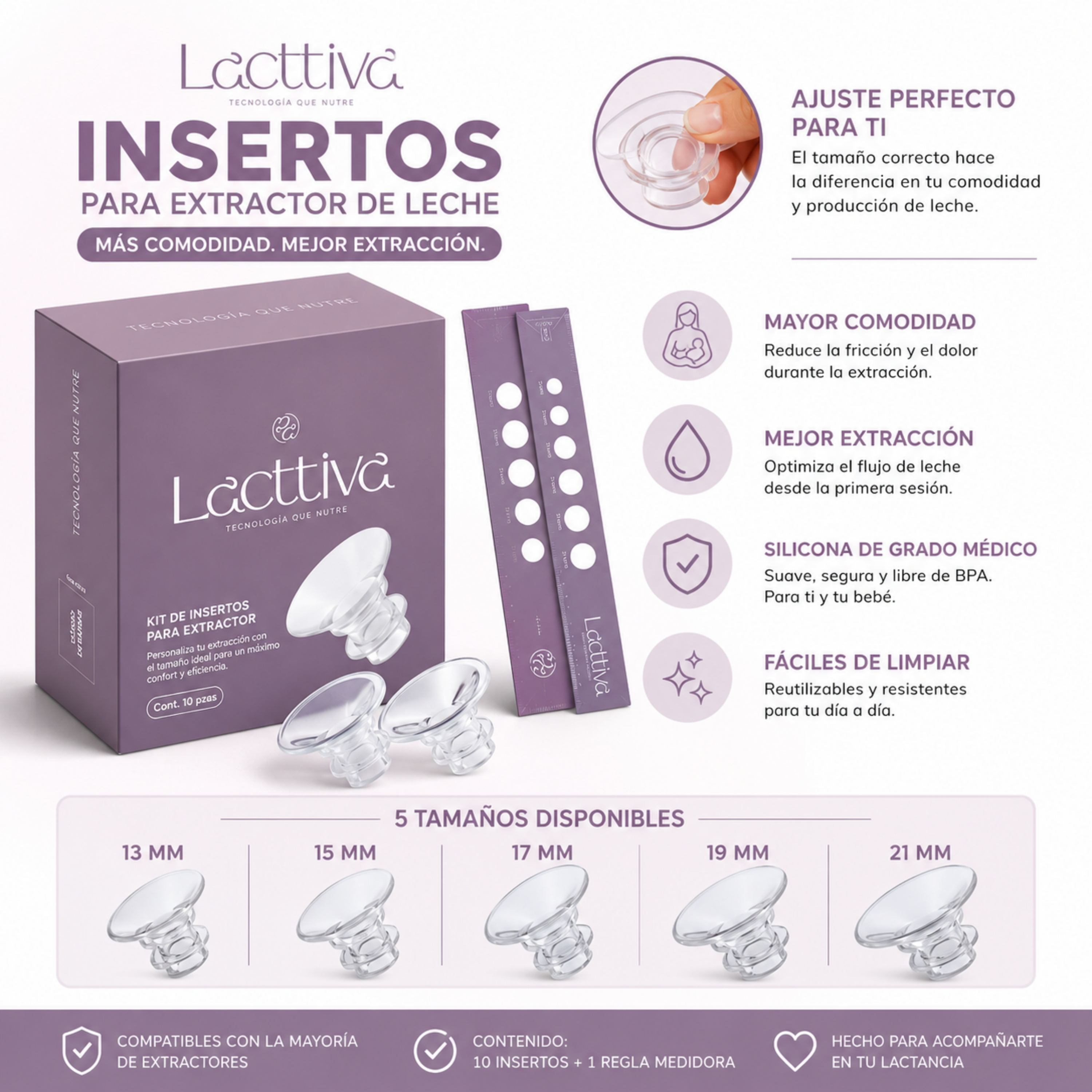 Kit de insertos/bridas/ajustadores para extractor